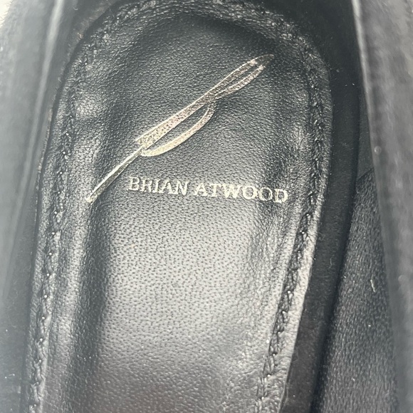 Brian Atwood - Black Suede Bea Crystal Studded Platform Pumps - Size 8.5 - Picture 7 of 9